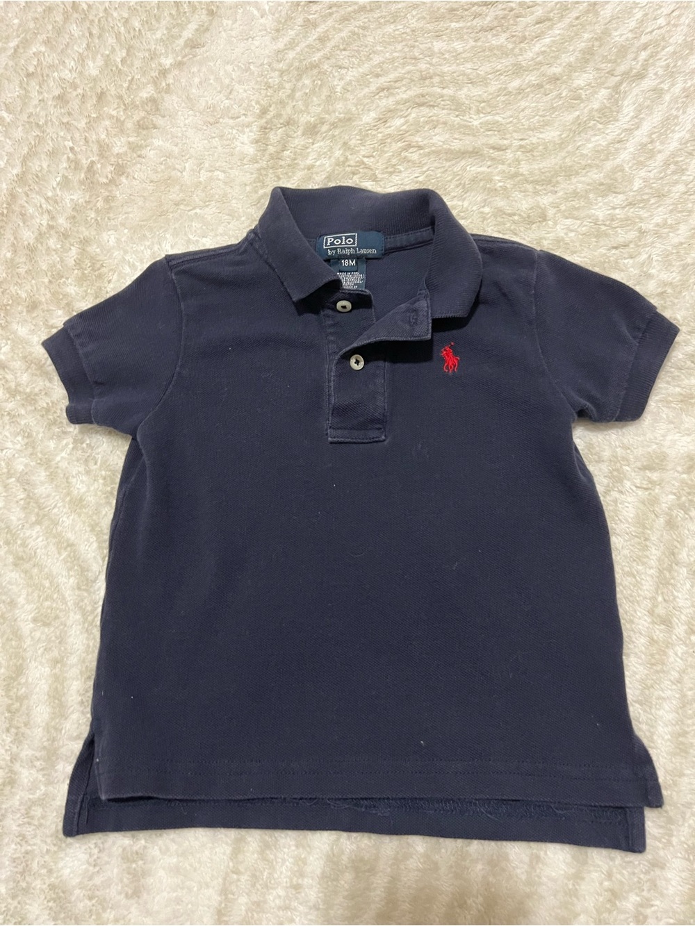 Ralph Lauren Navy Kids Polo with Red Pony Logo